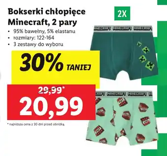 Lidl Bokserki chłopięce Minecraft 2 pary oferta