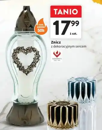 Intermarche Znicz z dekoracyjnym sercem oferta