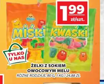 Top Market ŻELKI Z SOKIEM OWOCOWYM MELU 80 G oferta
