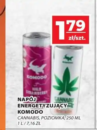 Top Market NAPÓJ ENERGETYZUJĄCY KOMODO CANNABIS, POZIOMKA, 250 ML oferta