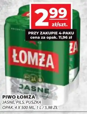 PIWO ŁOMŻA JASNE, PILS, PUSZKA OPAK. 4 X 500 ML