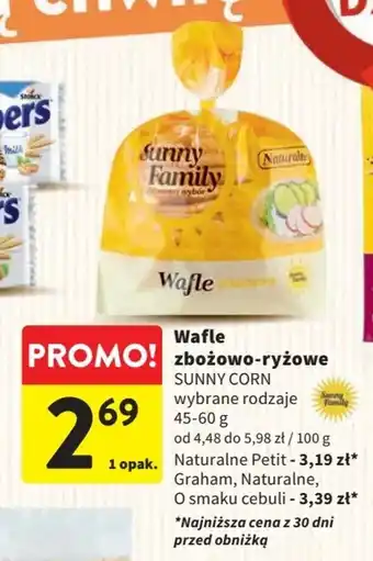 Intermarche Wafle zbożowo ryżowe SUNNY CORN 45-60g oferta