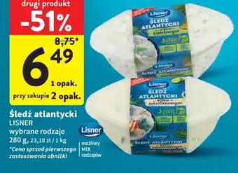 Intermarche Śledź atlantycki LISNER 280g oferta