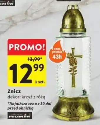 Intermarche Znicz dekor krzyż z różą oferta