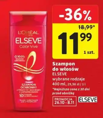 Intermarche Szampon do włosów ELSEVE 400 ml oferta