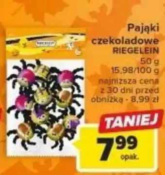 Carrefour Pająki czekoladowe RIEGELEIN 50 g oferta