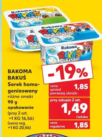 Kaufland BAKOMA BAKUŚ Serek homogrnizowany 90g oferta