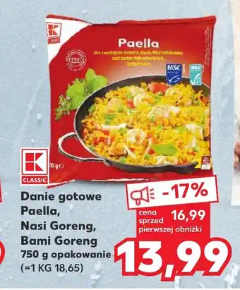 Kaufland Danie gotowe Paella, Nasi Goreng, Bami Goreng 750 g oferta