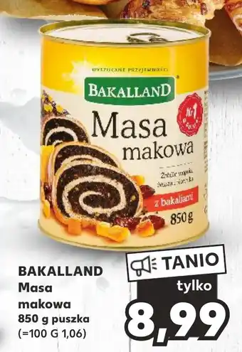 Kaufland BAKALLAND makowa 850 g puszka oferta