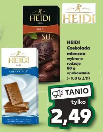 Kaufland HEIDI Czekolada mleczna wybrane rodzaje 80 g opakowanie oferta