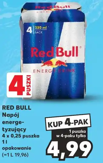 Kaufland RED BULL Napój energetyzujący 4 x 0,25l oferta
