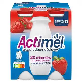 Lewiatan Actimel napój jogurtowy o smaku truskawkowym 400 g (4 x 100 g) oferta