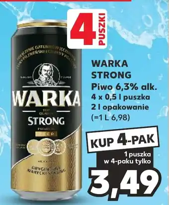 Kaufland WARKA STRONG Piwo 6,3% alk. 4 x 0,5 l oferta