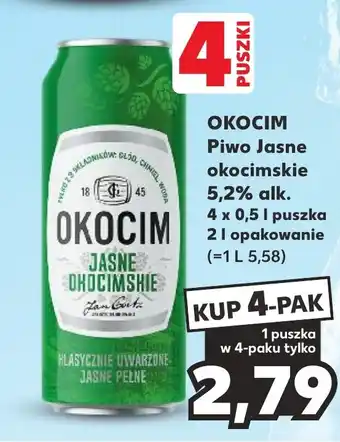 Kaufland OKOCIM Piwo Jasne okocimskie 5,2% alk. 4 x 0,5 l oferta