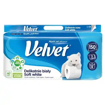 Żabka Velvet delikatnie biały papier toaletowy 8 rolek oferta