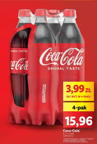 Lidl Coca-Cola 4 x 1 L oferta