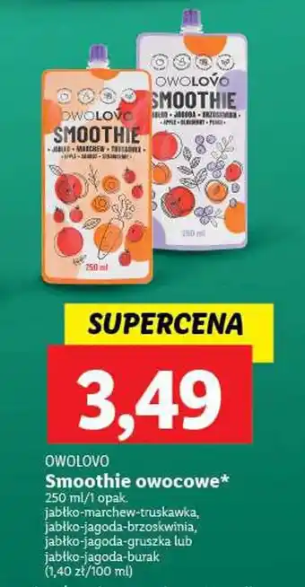 Lidl OWOLOVO Smoothie owocowe 250 ml oferta