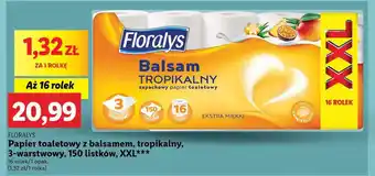 Lidl FLORALYS Papier toaletowy z balsamem, tropikalny, 3-warstwowy, 150 listków, XXL oferta