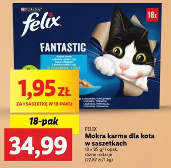 Lidl FELIX Mokra karma dla kota w saszetkach 18 x 85 g oferta
