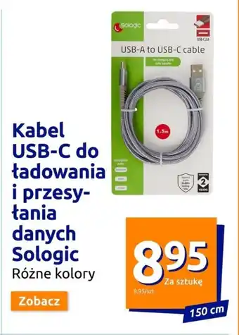 Action Kabel USB-C do ładowania i przesyłania danych Sologic oferta