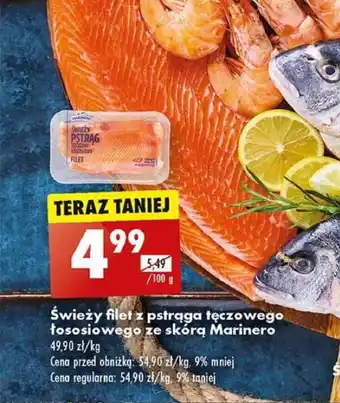 Biedronka Świeży filet z pstrąga tęczowego łososiowego ze skórą Marinero 100 g oferta