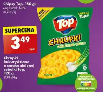 Biedronka Chrupki kukurydziane o smaku zielonej cebulki Top, 120 g oferta