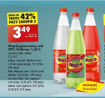 Biedronka Napój gazowany sok 20% Hellena, 1,25 l oferta
