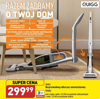 ALDI QUIGG Bezprzewodowy odkurzacz akumulatorowy oferta