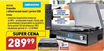 ALDI MEDION Gramofon z odtwarzaczem kaset i portem USB oferta