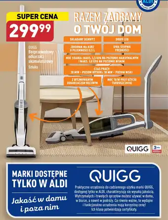 ALDI QUIGG Bezprzewodowy odkurzacz akumulatorowy oferta