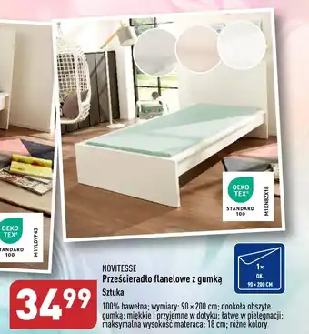 ALDI NOVITESSE Prześcieradło flanelowe z gumką oferta