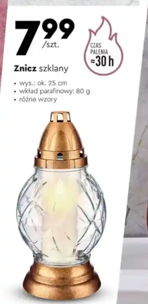 Biedronka Znicz szklany 30h oferta