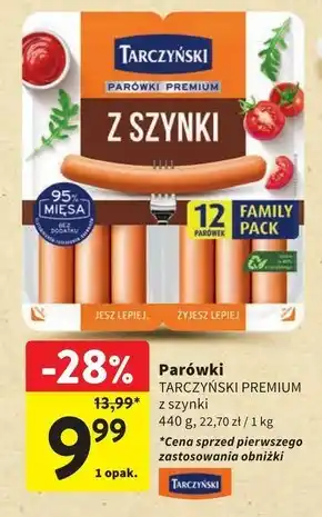 Intermarche Tarczyński parówki premium z szynki 220 g (2 x 110 g) oferta