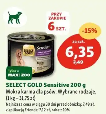 Maxi Zoo SELECT GOLD Sensitive 200 g oferta