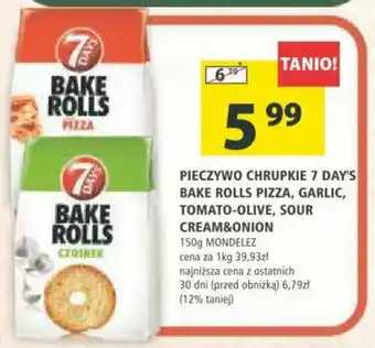 Arhelan PIECZYWO CHRUPKIE 7 DAY'S BAKE ROLLS PIZZA, GARLIC, TOMATO-OLIVE, SOUR CREAM&ONION 150 g oferta