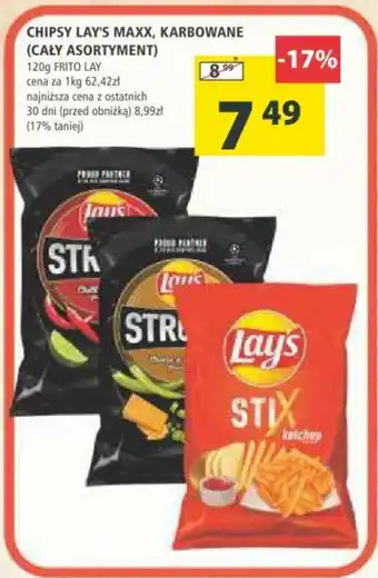 Arhelan CHIPSY LAY'S MAXX, KARBOWANE (CAŁY ASORTYMENT) 120g oferta