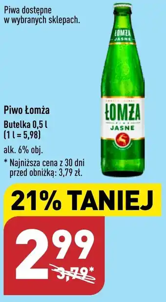 ALDI Piwo Łomża Butelka 0,5 L oferta