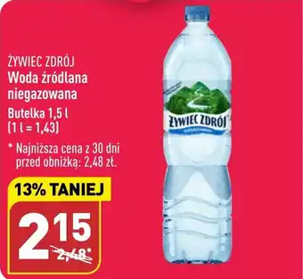 ALDI Woda źródlana niegazowana 1,5 L oferta