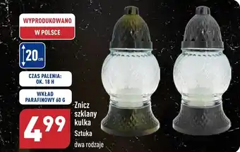 ALDI Znicz szklany kulka oferta