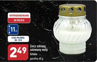 ALDI Znicz szklany zalewany mały oferta