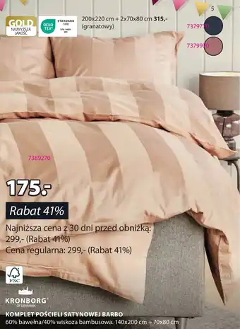 JYSK KOMPLET POŚCIELI SATYNOWEJ BARBO oferta