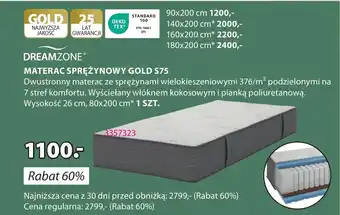 JYSK MATERAC SPRĘŻYNOWY GOLD S75 oferta