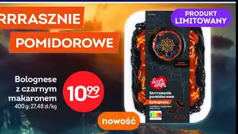 Żabka Spaghetti bolognese z czarnym makaronem oferta