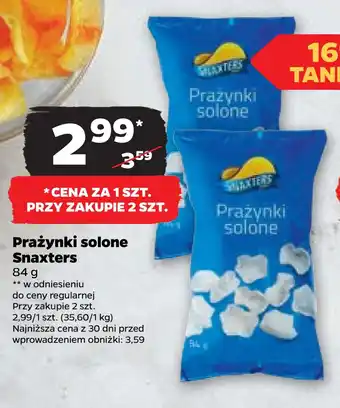 Netto Prażynki solone snaxters oferta