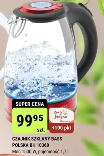 bi1 CZAJNIK SZKLANY BASS POLSKA BH 10360 Moc 1500 W, pojemność 1,7l oferta