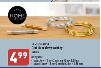 ALDI Drut aluminiowy ozdobny 8 m x 2 mm złoty oferta