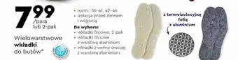 Biedronka Wielowarstwowe wkładki do butów oferta