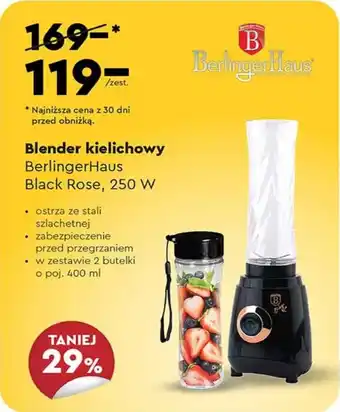 Biedronka Blender kielichowy BerlingerHaus Black Rose, 250 W oferta