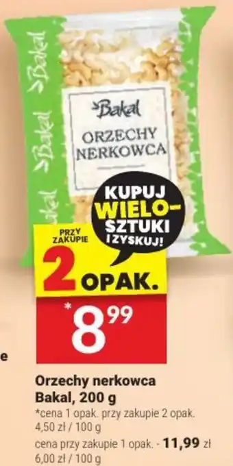Twój Market Orzechy nerkowca Bakal, 200 g oferta