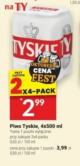 Twój Market Piwo Tyskie, 4x500 ml oferta